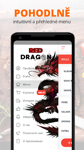 Android application Red Dragon sushi | Praha screenshort