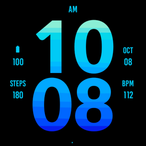 Big Ocean Blue Watch Face screenshot 3