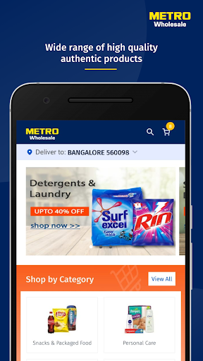 Android application Metro Wholesale B2B Shopping screenshort