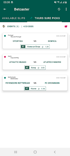 Betcaster (Sports Betting) Screen 2