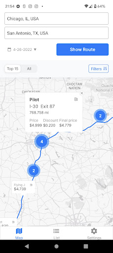 Android application The Fuel Map screenshort