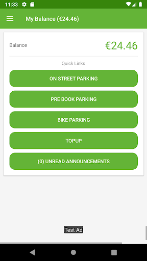 Android application Limerick e-Parking screenshort