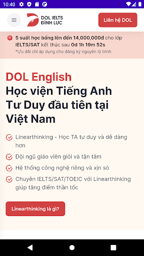 Android application DOLEnglish Học viện Tiếng Anh screenshort