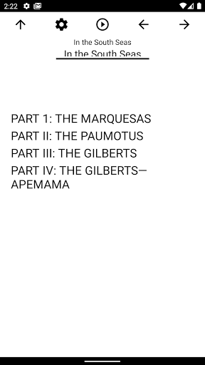 Android application Book, In the South Seas screenshort