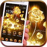Rose Theme Golden Flowers Bowknot Shinning lively icon