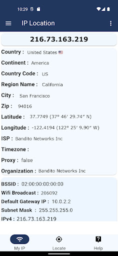 IP Location Screen 2