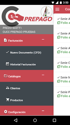 Android application CUCC Prepago screenshort