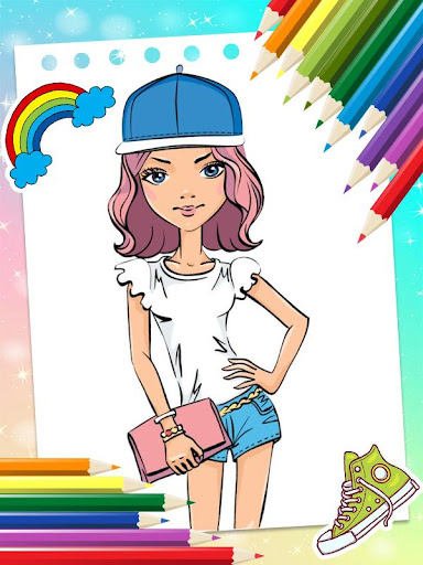 Android application Girls Fashion Coloring Book screenshort
