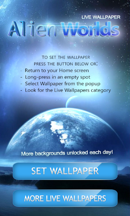 Alien Worlds Live Wallpaper - 8.0 - (Android)