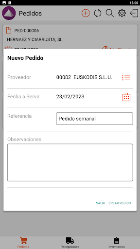 Android application Gestion Compras Baibse screenshort