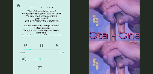 Android application Ota ona haqida qo'shiqlar 2024 screenshort