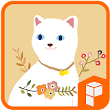 Lovely White Cat Theme icon