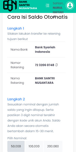 e-CASH - BSN Screen 3