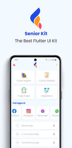 Android application Senior Kit - Flutter UI kit screenshort