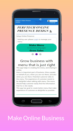 Android application Make Business Online screenshort