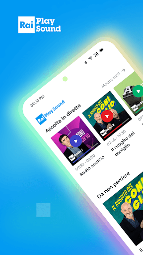 Android application RaiPlay Sound: radio e podcast screenshort