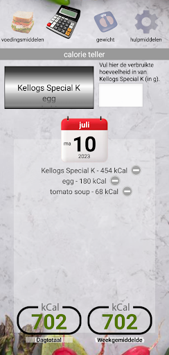 Eriks CalCounter Screen 2