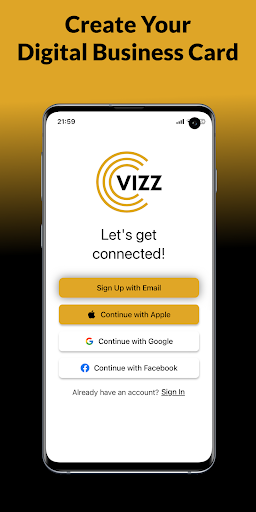 Android application VIZZ - Digital Business Card screenshort