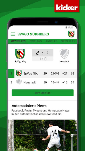 Android application SpVgg Nürnberg screenshort