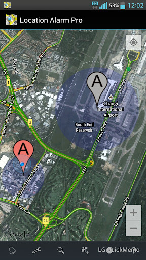 Android application Location Alarm Pro screenshort