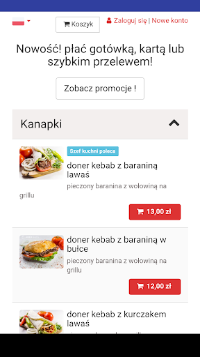 Android application Sapko Kebab screenshort