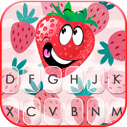 Funny Face Strawberry Keyboard Theme