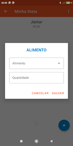 Android application Minha Dieta screenshort
