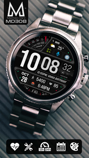 Android application MD308 Digital watch face screenshort