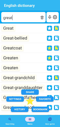 Android application Dictionary English 170000words screenshort