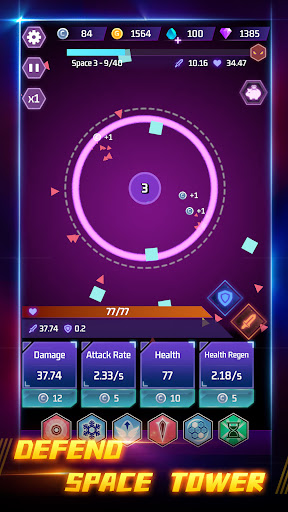 Android application Space Tower - Galaxy Tower TD screenshort