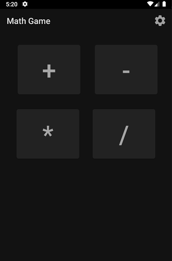 Android application Math Game screenshort