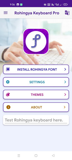 Android application Rohingya Keyboard Pro screenshort