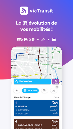 Android application viaTransit screenshort
