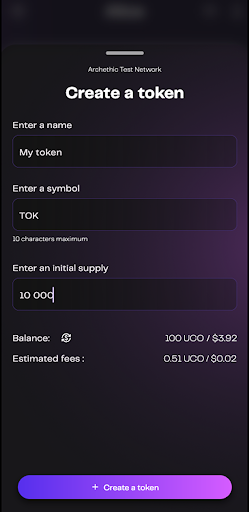 Archethic Wallet Screen 3