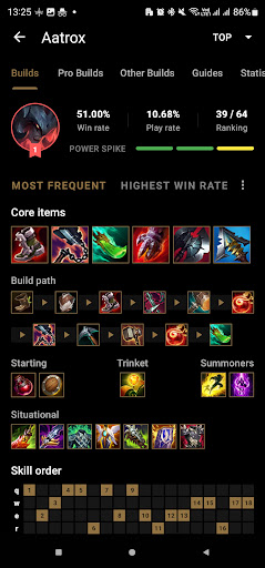 Android application Probuilds for LoL & Wild Rift screenshort