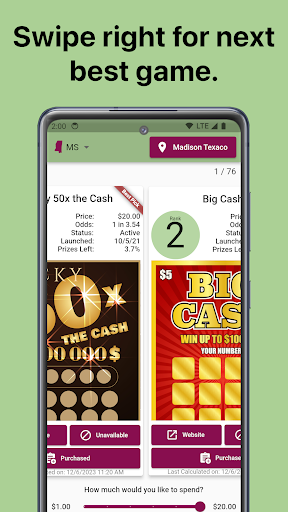 Pick-A-Ticket Screen 2
