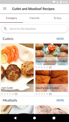 Android application Cutlet Recipes screenshort