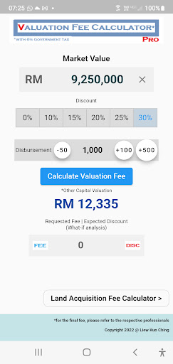 Valuation Fee Calculator Pro Screen 2