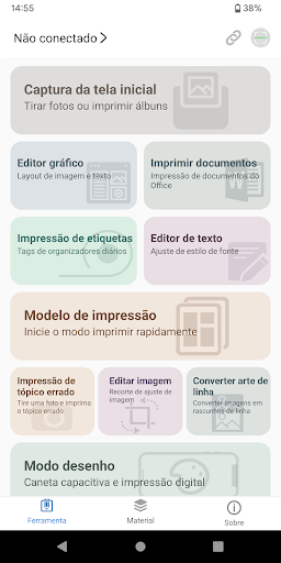 Visualização do aplicativo