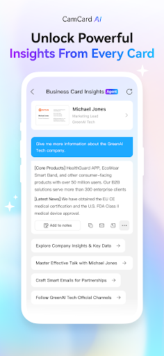 Screenshot of CamCard-Transcribe Voice Notes
