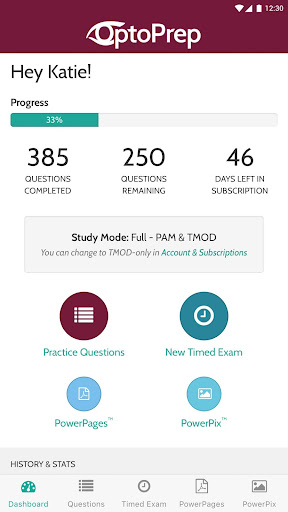 Android application OptoPrep - Study for NBEO® PII screenshort