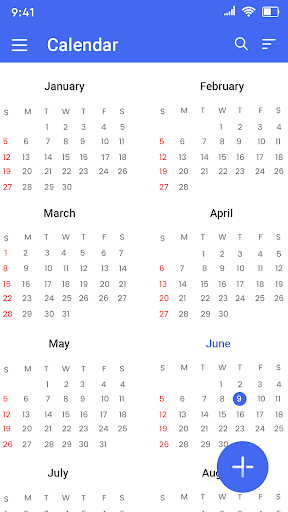 Android application Calendar screenshort