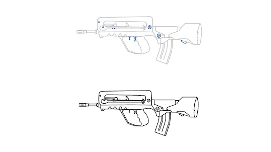 كيفية رسم سلاح المواجهة
