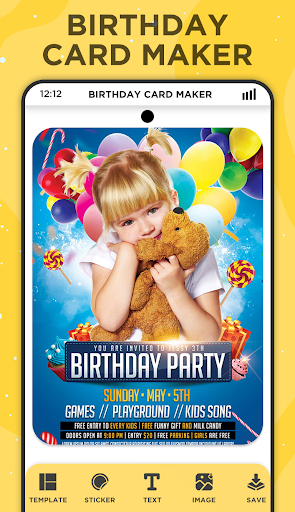 Android application Birthday invitation card maker screenshort
