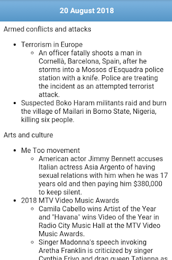 Current Affairs, News & Events Screen 3
