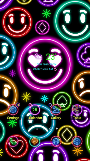 Android application Neon Emoji Pattern - Wallpaper screenshort