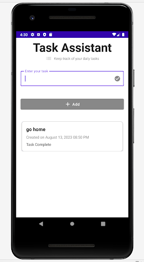 Android application Task Assistant screenshort