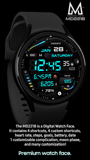 Android application MD221B Digital watch face screenshort