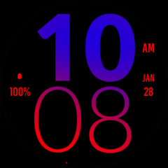 Blue Red Large Watch Face