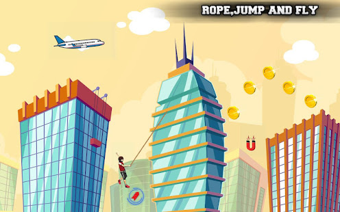 シティバウンスロープヒーロー–無料のオフラインアドベンチャーゲーム